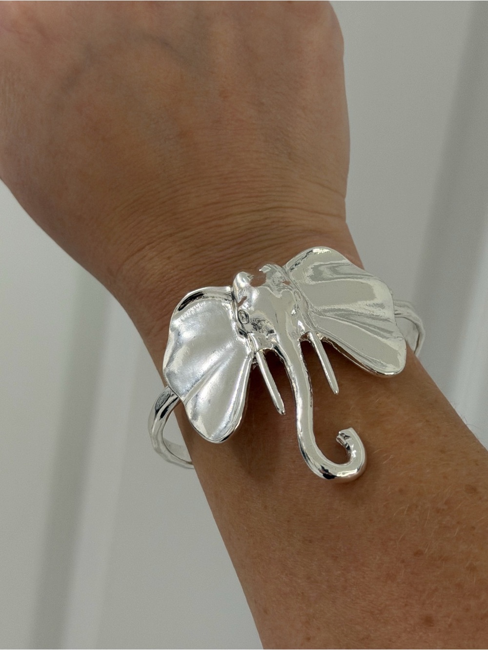 Silver Elephant Bangle Bracelet - Women Accessories